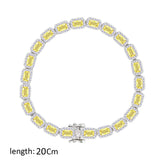 عصفور كريستال انسيال فضة تنس عيار 925 مرصع بفصوص زركون شكل اميرالد صفراء